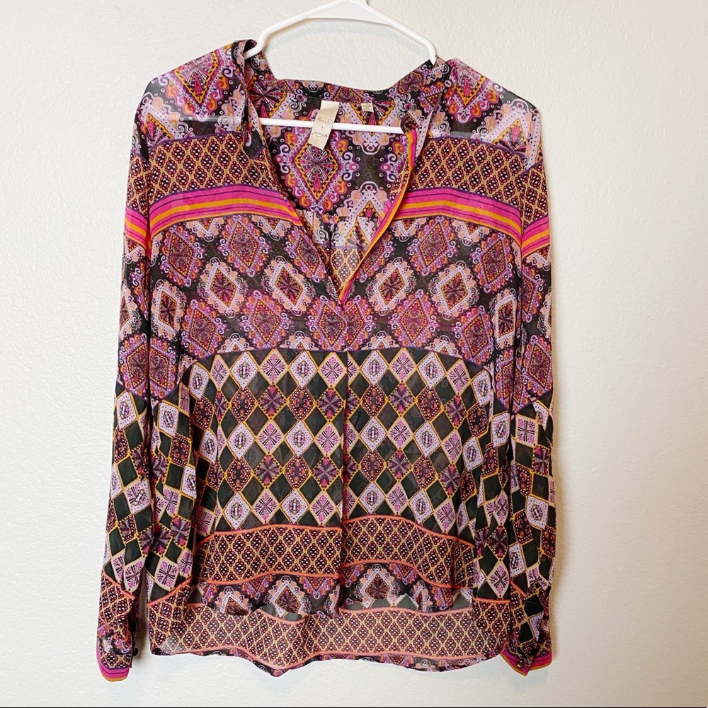 Anthropologie Konrad Joseph Sheer Pink Top S